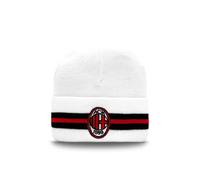 AC Milan Cappellino Invernale con Logo Ricamato sulla Ribalta, Bianco, Nero, Rosso, Acrilico, Unisex, Adulto, Taglia Unica