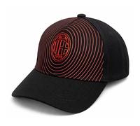 AC Milan - Cappello Ufficiale in Cotone Rosso/Nero con Logo Modello Baseball con Visiera Curva e Regolabile - Prodotto con Licenza - 2023009