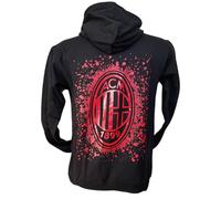 AC Milan Felpa con Cappuccio Uomo, Nero con Logo Splash, Cotone, Design Sportivo per Tifosi, 1899 Edition (IT, Testo, S, Regular, Regular)