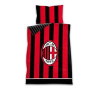 AC Milan Lenzuola Letto 1 Piazza e Mezza 200x150 cm + Fodera Cuscino 80x50 cm, 100% Cotone, Prodotto Ufficiale
