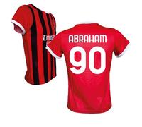 AC Milan Maglia Abraham 90 Replica Ufficiale 2024/25, Rossonera a Strisce (IT, età, 12 Anni, Rosso)