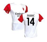 AC Milan Maglia Bianca Modric 14 Replica Ufficiale 2025/2026, Away, Adulto e Bambino (IT, Testo, L, Bianco)