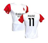 AC Milan Maglia Bianca Pulisic 11 Replica Ufficiale 2025/2026, Away, Adulto e Bambino (IT, Testo, XL, Bianco)