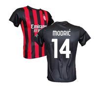 AC Milan Maglia Modric 14 Replica Ufficiale 2025/2026, Rossonera a Strisce, Adulto e Bambino (IT, età, 8 Anni, Rosso)