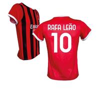 AC Milan Maglia Rafa Leao 10 Replica Ufficiale 2024/25, Rossonera a Strisce (IT, Testo, M, Rosso)