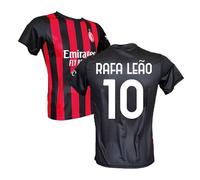 AC Milan Maglia Rafa Leao 10 Replica Ufficiale 2025/2026, Rossonera a Strisce, Adulto e Bambino (IT, Testo, XL, Rosso)