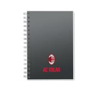 AC Milan - Notebook A5 con copertina in RPET e 160 pagine di carta a righe, spirale - Per tutti i Tifosi Rossoneri - Prodotto Ufficiale Ac Milan