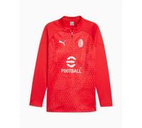 Ac Milan Puma Felpa Allenamento Training Fleece top Rosso 2023 24 Mezza zip