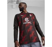 Ac Milan Puma Felpa Allenamento Training Top Stadium pre match Rosso Nero 2024