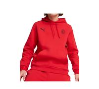 Ac Milan Puma Felpa Cappuccio Hoodie UOMO Essentials Rosso Cotone Felpato