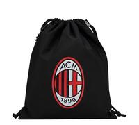 AC Milan - Sacca in poliestere 300D RPET con tasca esterna laterale con cerniera. Cordini spessi - Per tutti i Tifosi Rossoneri - Prodotto Ufficiale