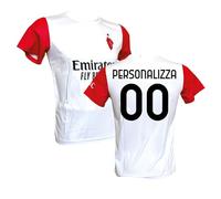 AC Milan Seconda Maglia Bianca Personalizzabile con Il Tuo Nome o Tuo Giocatore Preferito Replica Ufficiale 2025/2026, Adulto e Bambino (IT, Testo, XXL, Bianco)