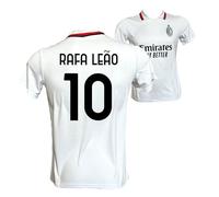 AC Milan Seconda Maglia Rafa Leao 10 Away Bianca, Replica Autorizzata, Adulto Ragazzo Bambino (IT, età, 8 Anni, Bianco)