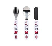 AC Milan - Set Posate per Bambini, Cucchiaio Forchetta Coltello Bimbo, Taglia Unica, Prodotto Ufficiale