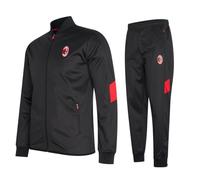 AC Milan Tuta Nero/Rosso - Taglia 128 - Tute da Allenamento per Bambini - Giacca e Pantaloni per l'allenamento di Calcio