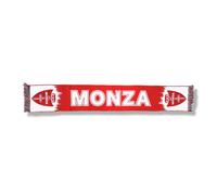 AC MONZA Sciarpa Ufficiale, Grafica a Tinta Unita con Accenti a Contrasto e Scritta AC MONZA con due loghi ai lati, Lavorazione a Maglia Jacquard, Acrilico, Rosso, Bianco, Taglia unica