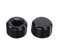 AC PERFORMANCE 2PCS 1/16 "NPT maschio Socket Allen Head Plugs Alluminio Nero