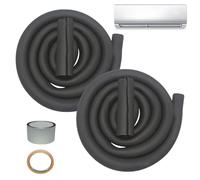 AC Pipe Insulation, UV-Resistant Thermal Sleeve, Pre-Cut 9.8ft Long 0.35in Thick Tube Wrap, Energy Saver for RV Skirting Winter Gutter Attic Draft Building Home Use