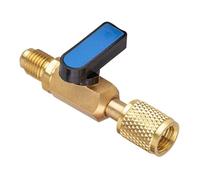AC Refrigerant Charging Valve - 2.82 Inch Adapter Connector | Ball Valve Fitting - Durable Leak Proof Air Conditioning Service Tool for Home Apartment Hotel & HVAC System Maintenance