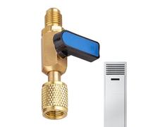 AC Service Valve - HVAC Refrigerant Charging Adapter, Brass Connect Fitting Tool with Tight Seal Design Feature, Smooth Pressure Control Function, Ideal for Dorm Hotel System Repair Tasks