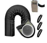 AC Sleeve, Hose Insulation, Energy-Saving Exhaust Cover with Zipper, Weather-Resistant Wrap, Heat-Blocking Tube Shield for Portable Air Conditioner, Indoor, Outdoor, Home, Window Vent Use