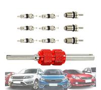 AC Valve Core, Automotive HVAC Tool Kit, Precision Air Conditioning Replacement Set, 10-Piece Leakproof Core Pack for RV Car Truck Refrigeration Maintenance Use, Smart Organization