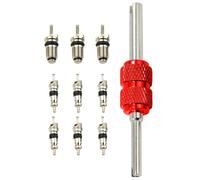 AC Valve Core Kit, Car Air Condition Repair Tools, Precision Set of 10, High-Strength Material, Widely Used, HVAC Valve Replacement, for RV, Auto, Air Conditioning, Refrigeration Systems