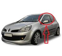 AC WOW 2X Deflettori d'Aria per Renault Clio 2005-2012 MK3 3 Porte Hatchback in-Channel Antiturbo per Auto Vetro Acrilico Anti Vento Guardia di Pioggia Sole Neve