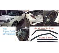 AC WOW 4x Deflettori D'Aria Compatibile con TOYOTA C-HR 2016-presenti Antiturbo Per Auto Vetro Acrilico Anti Vento Guardia di Pioggia Sole Neve Qualità premium PMMA