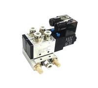 AC110V/220V Multi Option 4V210-08 Blocco valvola solenoide pneumatica con raccordo silenziatore Base collettore 2/3/4/6 vie(2 ROW,AC110V w 12mm)