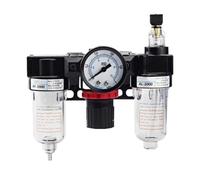 AC2000-02 1/4" Regolatore di pressione Manometro Filtro compressore d'aria Separatore di umidità dell'olio for filtri dell'acqua Deumidificatore(No Fittings)
