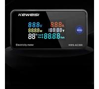 AC50 300V Voltmetro Digitale Amperometro Potenza Corrente Tensione Temperatura Umidità Dispositivo di Misurazione Contatore Elettrico Intelligente con Angolo di Visione Completo