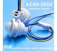 AC85-265V Doppio Ritardo Regolabile Sensore PIR Rivelatore Smart Switch LED PIR Sensore di Movimento A Infrarossi Interruttore Automatico Luce di Striscia Interruttore