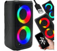 ACA. LED portatile RGB Bluetooth 5.0 FM USB SD Power Bass