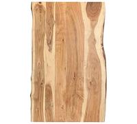 Acacia Solid Wood Table Top, 100 x (50-60) x 3,8 cm, lucido, Stained & Lacquered, Natural Live Edge for Kitchen, Caffè, Desk