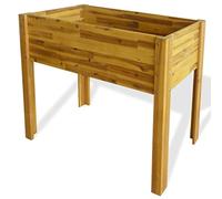 Acacia Wood Raised Garden Bed Planter Box for Flowers Plants Outdoor, 100x40x84cm Large Rustic Wooden Elevated Flower Bed, Easy Assembly Weather-Resistant DIY Garden Decor