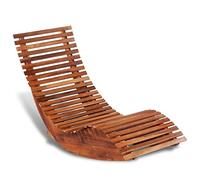 Acacia Wood Sun Lounger Rocking Chair for Outdoor & Indoor Use, Ergonomic Patio Swing Chair with Weather-Resistant Hardwood Frame, Comfortable Garden Relaxation Furniture, Easy Assembly