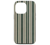 Academia Stripes Old Book Beige e Deep Forest Green Custodia per iPhone 13 Pro