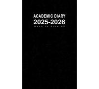 Academic Diary 2025-2026 Week to View A6: Small Weekly Planner From August 2025 to July 2026, Two Pages Per One Week, To-Do-List and Goals for Every Month, Black Cover