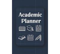 Academic Planner - Minimalist College Organizer with Line Art Icons and Grid Design: Modern Semester Scheduler with Clean Layout, Navy Background, and Smart Weekly Planning for Students