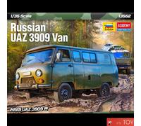 Academy 1/35 Russo UAZ 3909 Van Truck Retro Car Zvezda Kit modello in...