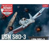 Academy 12345 1/48 US Navy SBD-3 Dauntless, Operazione Midway Modello in plastica, colore modellato