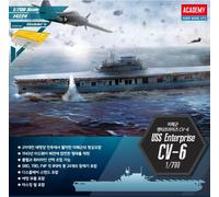 Academy 1/700 USS Enterprise CV-6 Plastic Model Kit | Iconic WWII U.S. Navy Airc