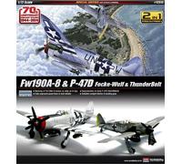 Academy #12513 1/72 FW190A-8 & P-47D Dual Aircraft Model Kit-WWII Fighter Legend