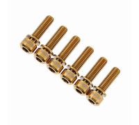 Acagala 6 viti a vite in lega di titanio, M5 x 18 mm, con rondelle per tronco della bicicletta, regolate (oro)