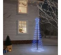 ACAGALA Albero di Natale a LED con picchetti, 1088 LED, a forma di cono, per esterni, con stren, 180 x 70 cm, grande albero luminoso, da giardino, illuminato, con picchetti, blu