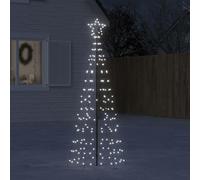 ACAGALA Albero di Natale a LED con picchetti, 220 LED, 180 cm, a forma di cono, illuminato, per esterni, con strade, coni luminosi, albero di Natale illuminato con picchetti, bianco freddo