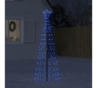ACAGALA Albero di Natale a LED con picchetti, 220 LED, 180 cm, a forma di cono, illuminato, per esterni, con strade, coni luminosi, albero di Natale illuminato con picchetti, blu