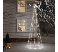 ACAGALA Albero di Natale a LED con picchetti, 3108 LED, a forma di cono illuminato, per esterni con stren, 300 x 100 cm, grande albero luminoso, da giardino illuminato con picchetti, bianco freddo