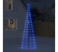 ACAGALA Albero di Natale a LED con picchetti, 570 LED, 300 cm, a forma di cono, illuminato, per esterni, con strade, coni luminosi, albero di Natale illuminato con picchetti, blu